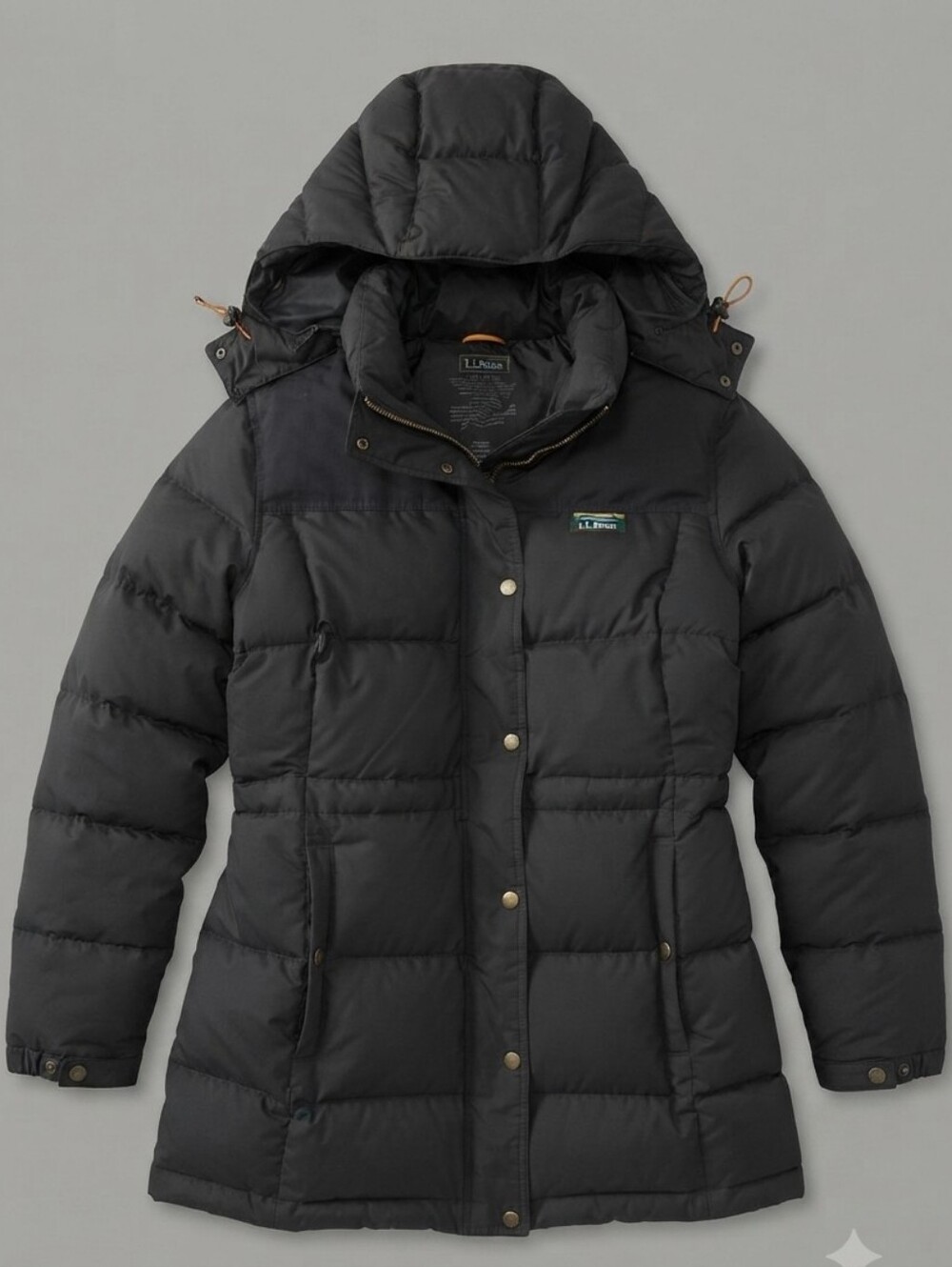 LL Bean Mountain Classic Down Parka XL Black 650 Fill DownTek Hooded Winter Coat